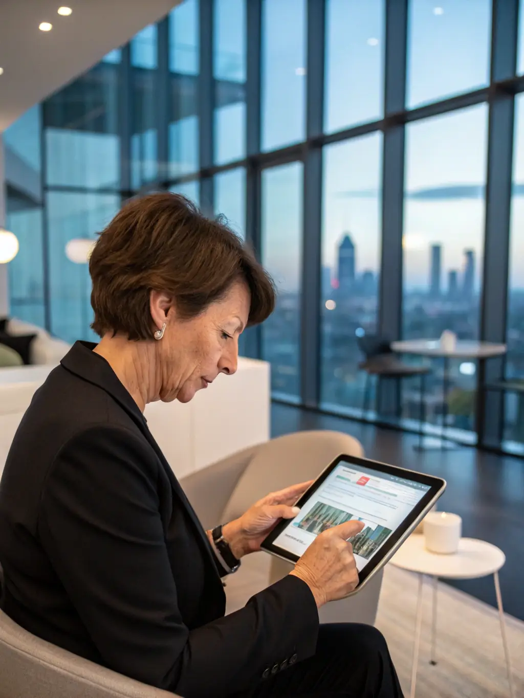 A real estate agent engaging with potential clients on social media using eye-catching graphics, highlighting increased engagement.